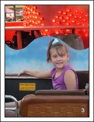 Hunny Bunny on a ride at Wildwood on the Boardwalk